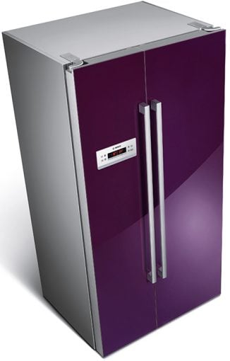 side by side fridge with wine cooler