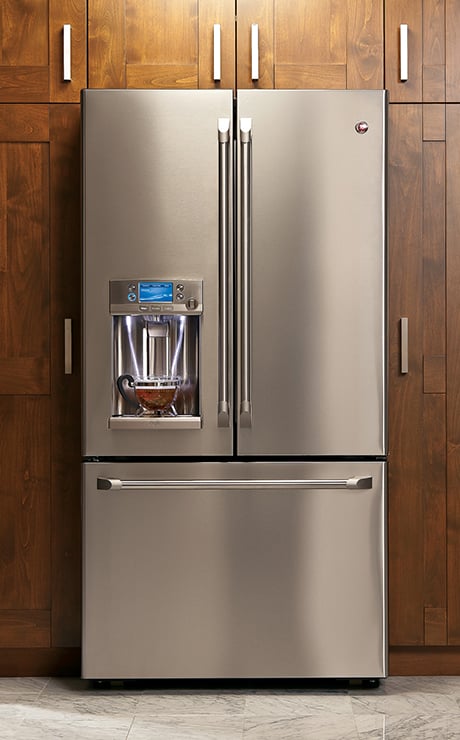 Ge refrigerator with hot store and cold water dispenser